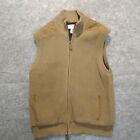 Orvis Vest Mens Medium Brown Chunky Knit Heavyweight Camping Suede Jersey Lined