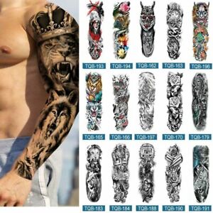 Men Arm Tattoo Temporary Tattoos Sticker Fake Tatoo Body Art Waterproof-3D
