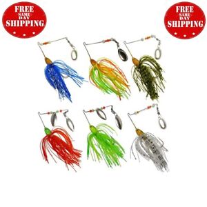 6Pcs Bass Spinner Baits Fishing Lures for Bass Fishing Metal Spinnerbaits