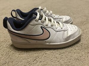 Nike Court Borough Low 2 SE White Blue Pink DB3090-100 Size 4Y