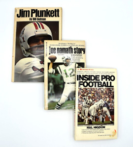 New Listing3 VINTAGE NFL BOOKS INSIDE PRO FOOTBALL 1968 JOE NAMATH STORY, JIM PLUNKETT 1973