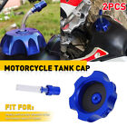 2PCS Gas Fuel Tank Cap For Yamaha Honda Suzuki Kawasaki Motorcycle ATV BIKE Blue (For: Triumph Thruxton RS)