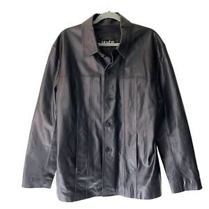 Maybe Mens Leather Jacket Black Made in Argentina Acetate Lined Hidden Pockets