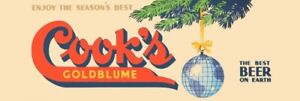 Cook's Goldblume Beer, Christmas Theme NEW Sign, 16x48