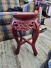 Carved Teak Marble Top Plant Stand (PS-224)