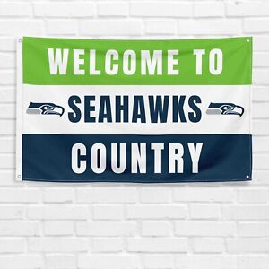 For Seattle Seahawks Football Fans 3x5 ft Flag NFL Gift Welcome Banner