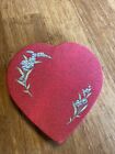 Midcentury Valentine Red Cloth Heart McLean’s Chocolate Box Vintage SHIPS FREE