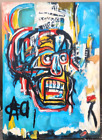 JEAN-MICHEL BASQUIAT 50x70 cm. Acrylic painting on canvas signed and stamped