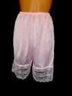 Sz M Vintage Blush Pink Shimmer Sheer Nylon Lace Pettipants Panty Wide Lace Slip