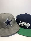 2 Seattle Seahawks & Dallas Cowboys NFL Classic Snapback Hat Cap Throwback LOT 2