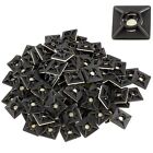 100 Pack Black Zip Tie Mounts 3/4 Adhesive Square Cable Anchors to Wire