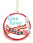 New ListingKurt Adler Ornament Live Love Bacon on Plate  Resin Christmas