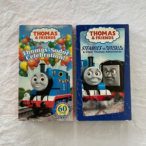 2 Thomas the Tank Engine Train VHS Movies Sodor Celebration Steamies vs Diesels