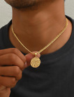 Cadenas de Oro 10K Para Hombre Cubana Collar Gargantillas Medalla Pendiente Dije