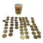 Lot of 52 VTG Chuck E Cheese Video Game Token Coins 1997-2004 Token Value Cup