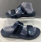 VIONIC Shore Slides Sandals Shoes Slip On Comfort Navy Patent Women’s Size 9