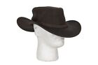 New Genuine Brown Naked Cowhide Perforated Leather Western Gambler Hat