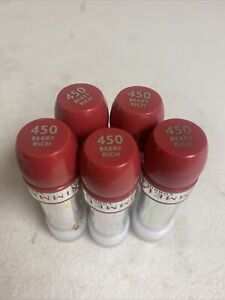Lot Of 5 Rimmel Moisture Renew Lipstick, #450  Berry Rich  New Set