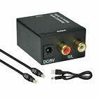 Digital Optical Coaxial to Analog RCA L/R Audio Converter Adapter w/ Fiber Cable