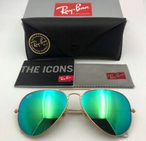 RayBan Green Aviator Flash Mirror 58mm Sunglasses RB3025 Unisex ray-ban