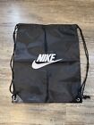 Nike Draw String Backpack - White and Black  - Travel and Gym Sack Bag