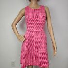 New York & Co Pink Cotton Knit Sleeveless Fit & Flare Dress Barbiecore Sz Small.