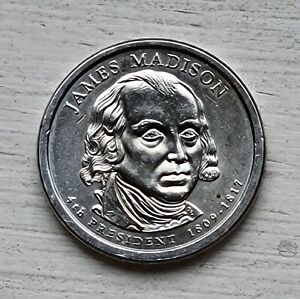 2007 P JAMES MADISON Presidential Dollar - VERY RARE & UNIQUE SILVERED COIN - BU