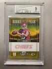 2017 OPTIC CONTENDERS PATRICK MAHOMES ROOKIE GOLD PRIZM ROY RC #3 BGS 9 #/10
