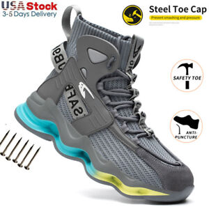 Mens Work Safety Shoes Steel Toe Lightweight Boots Indestructible tennis shoes