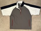 FJ FootJoy 1/2 Zip Short Sleeve Golf Windbreaker Jacket Shirt Mens L Pullover