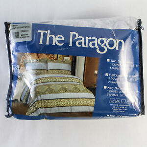 New ListingThe Paragon Full Queen Size Duvet Cover Blue Brown White Eternity Knot Pattern