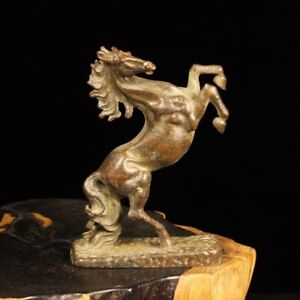 copper statuary horse chinese old handmade antique luck decoration 80mm