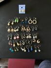 Vintage Pierced Earrings Lot Of 24 Pairs 1950s-60s Dangles Costume Jewelry