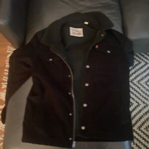 Levi’s Black Sherpa Lined Corduroy Trucker jacket Size Small