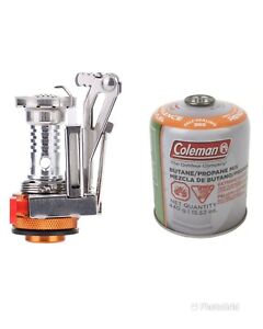 Ultralight Camping Hiking Stove AND Coleman 440G Isobutane Fuel Large Canister