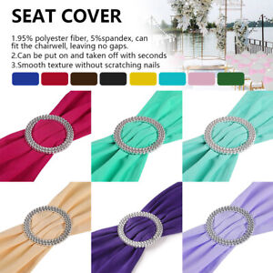 10/25/50/100 Spandex Stretch Chair Cover Sashes  Party Bows Wedding Decoration