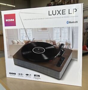 ION Audio Luxe LP 3 Speed Full Size Bluetooth Vinyl Record Player with Speakers