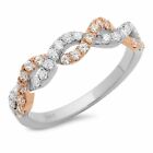 0.5 ct Round Cut Lab Created Diamond 18K Rose/White Gold Stackable Band