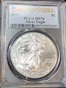 New Listing2019 Silver Eagle PCGS MS70 White No Spots Best Price Ebay* CHRC
