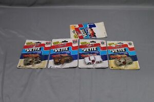 Lot of 4 Cars + One Card 1982 & 1986 Vintage Road Champs Vette (H5)