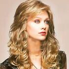 100% Human Hair New Women's Long Natural Blond Wavy Full Wig 24 Inch