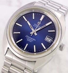 OMEGA SEAMASTER COSMIC2000 AUTOMATIC DATE CAL1012 DARK BLUE DIAL MEN'S WATCH