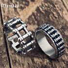 MENDEL Cool Mens Motorcycle Biker Chain Link Band Ring Stainless Steel Size 7-15