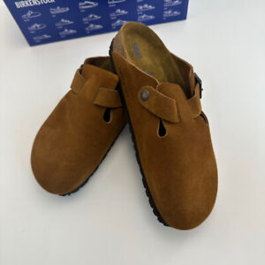 Birkenstock Boston Mink Suede Leather Soft Footbed New with box- Select Size