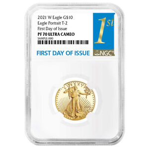 2021-W Proof $10 Type 2 American Gold Eagle 1/4 oz NGC PF70UC FDI First Label
