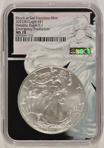 2021-(S) Silver Eagle $1 Type 1 T1 NGC MS70 Emergency Production 6092241-233