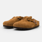 birkenstock boston mink suede leather women’s casual sandal flats “narrow”