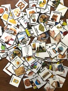 Grab Bag lot of Assorted Communication Cards pecs Autism Special Needs 210 cards