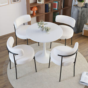 5Pcs Dining Set Kitchen Room Table Set Dining Table and 4 Upholstered Chairs