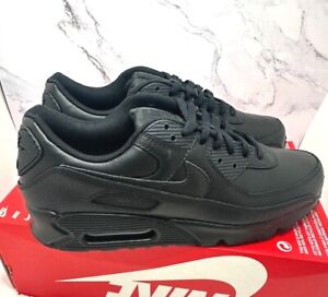Nike Air Max 90 LTR Leather Men's Sizes Triple Black NEW CZ5594-001 Shoes